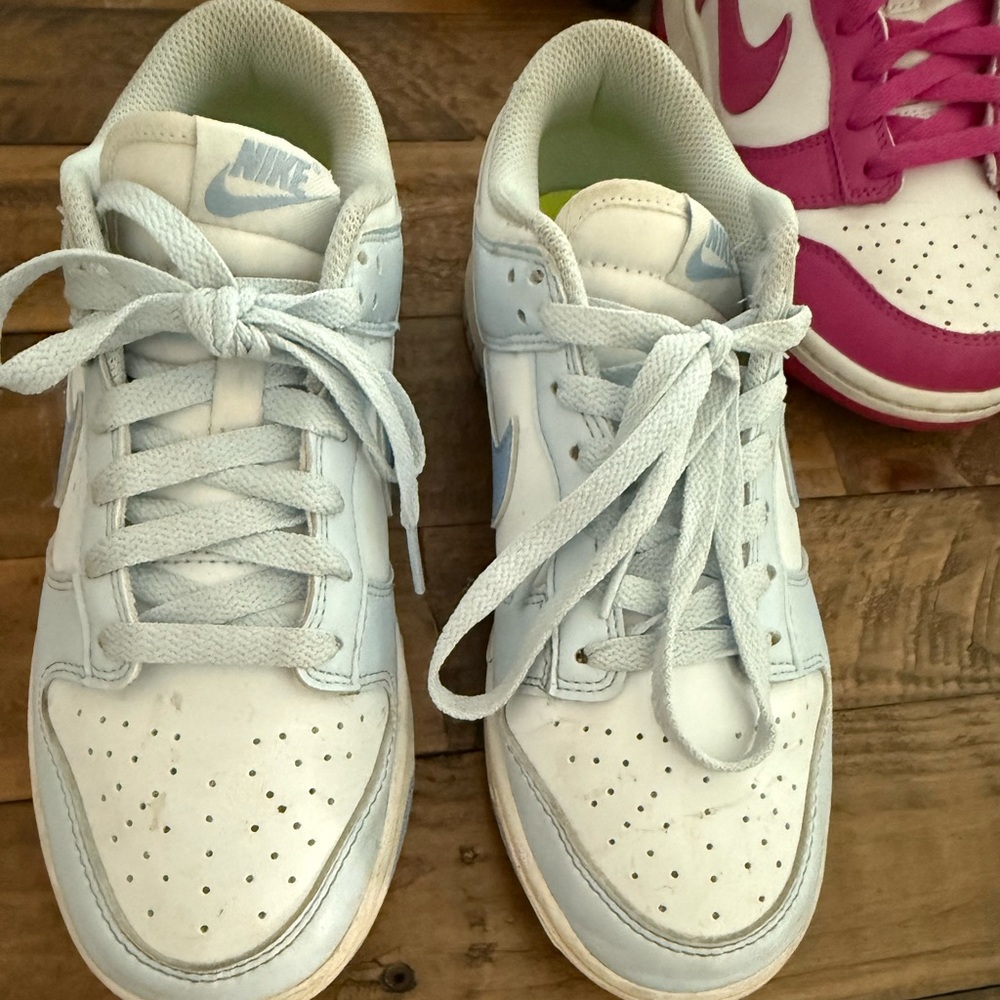 Nike White and Neon Yellow Sneakers
